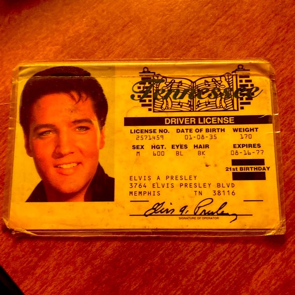 Elvis drivers license - Picture 1 of 1